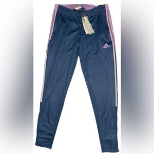 Adidas Navy Joggers with Pink and White Trim